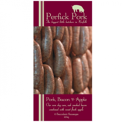 Pork Bacon and Apple Sausages